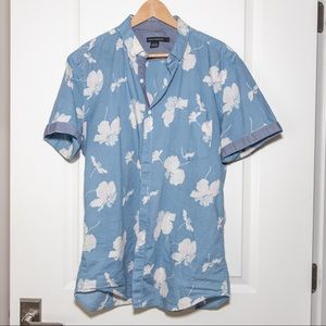 Light blue floral button up